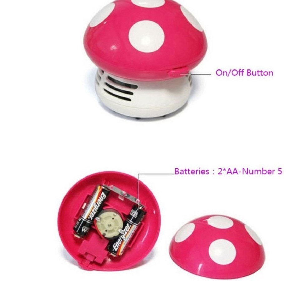 Makhry Mushroom Shaped New Portable Corner Desk Vaccum Cleaner Mini Cute Vacuum Cleaner Dust Sweeper (green) N18