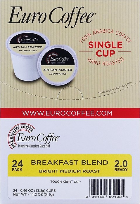 Euro Coffee Sumatra Mandehling, 24 Count Single-Serve K-Cup Keurig Compatible. Award Winning Artisan Coffee Roaster N3
