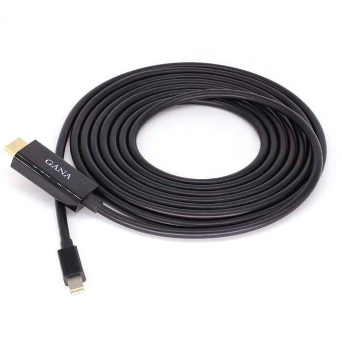 GANA Mini DisplayPort (DP) Male To Female Adapter Cable (Mini DP to HDMI 10ft Black) N34