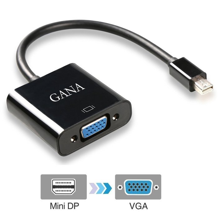 GANA Mini DisplayPort (DP) Male To Female Adapter Cable (Mini DP to HDMI 10ft Black) N37