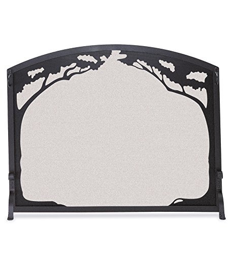 Grand Oak Flat Guard Fireplace Screen, in Black
