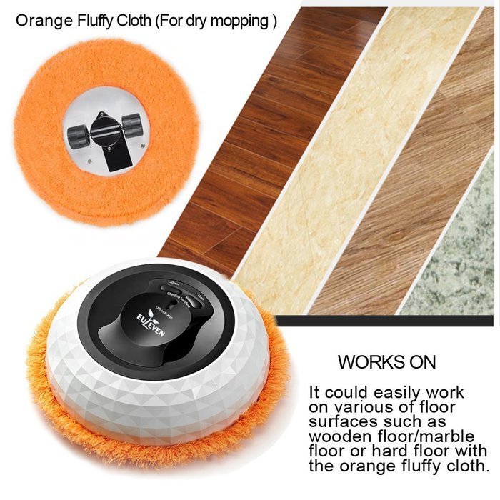 Robotic mop ,Euleven 3058G mopping robot with 2 timers fixed , Robotic cleaner, perfect for mopping pet hair,dirt... N7