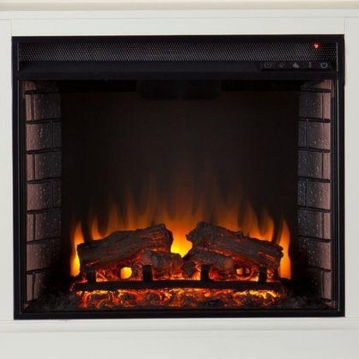 Gabriella 48 in. Freestanding Media Corner Electric Fireplace Console in Antique White, Firebox front: 23 in.... N4