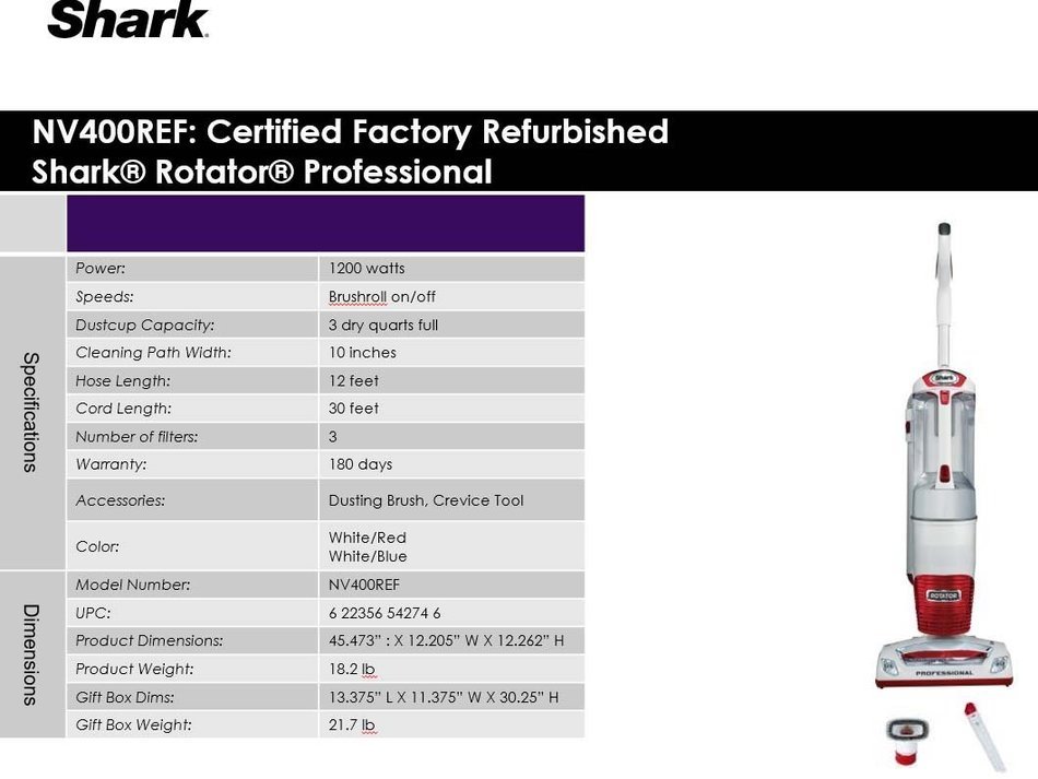Shark Rotator Professional Swivel Steering, Various (Certified Refurbished)