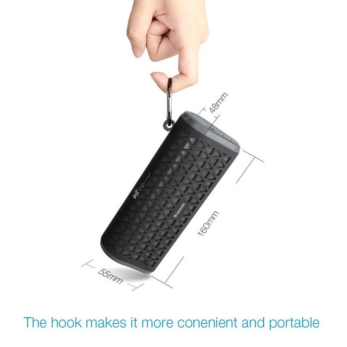 EC Technology 6W Bluetooth Speaker, up to 10 Hours Playtime for Smartphones, PC - Black N7