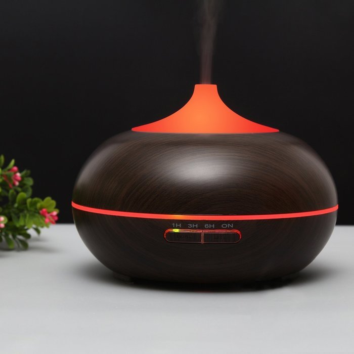 M.E.R.A. Aromatherapy Diffuser 300 ml Dark Wood Grain Ultrasonic Essential Oil Diffuser 7 Changed LED Lights Color... N2