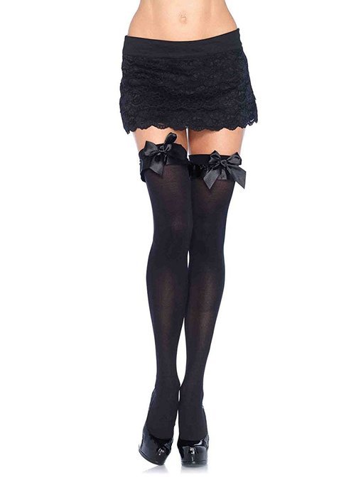 Leg Avenue Women's Ruffle Bow Thigh Highs