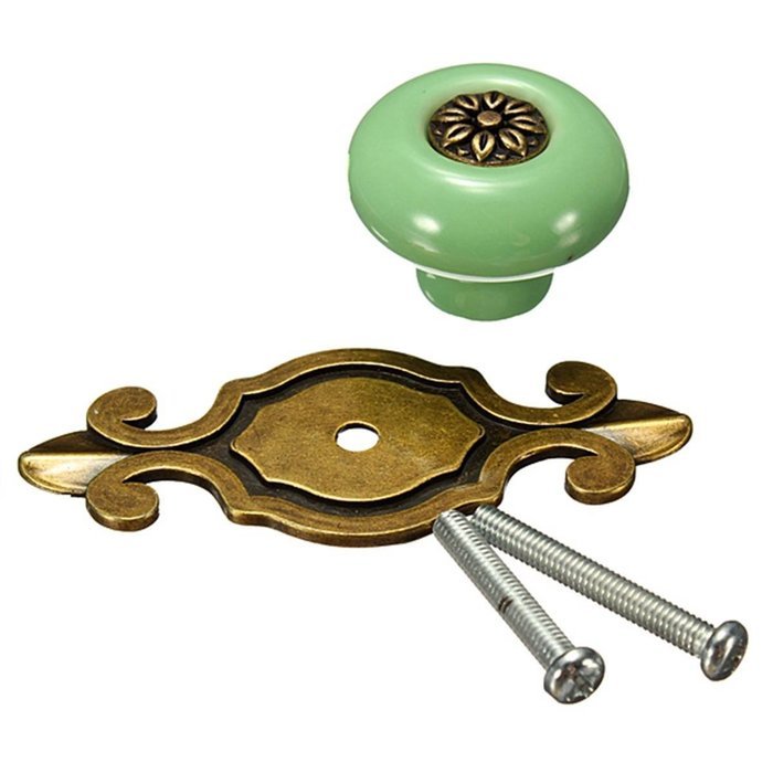 KINGSO Vintage Ceramic Door Knobs Drawer Pull Handle Cabinet Cupboard Wardrobe Matted Black-Black N13