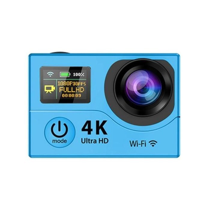 TONSEE Sport Camera H3R Ultra 4K HD 2.0 Inch Screen Action Camera Waterproof 30m+Remote Control - Blue N3