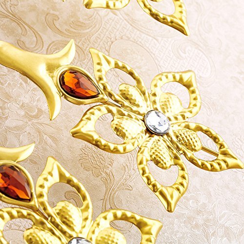Creative golden diamond lily clock/ The sitting room quiet large wall clock/ European contracted round N5