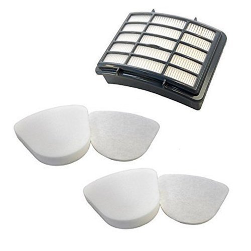 HEPA Filter + 2 Foam Flet Filter Kit for Shark Navigator Life Away XFF350 XHF350 NV350 NV351 NV352 NV355 NV356...