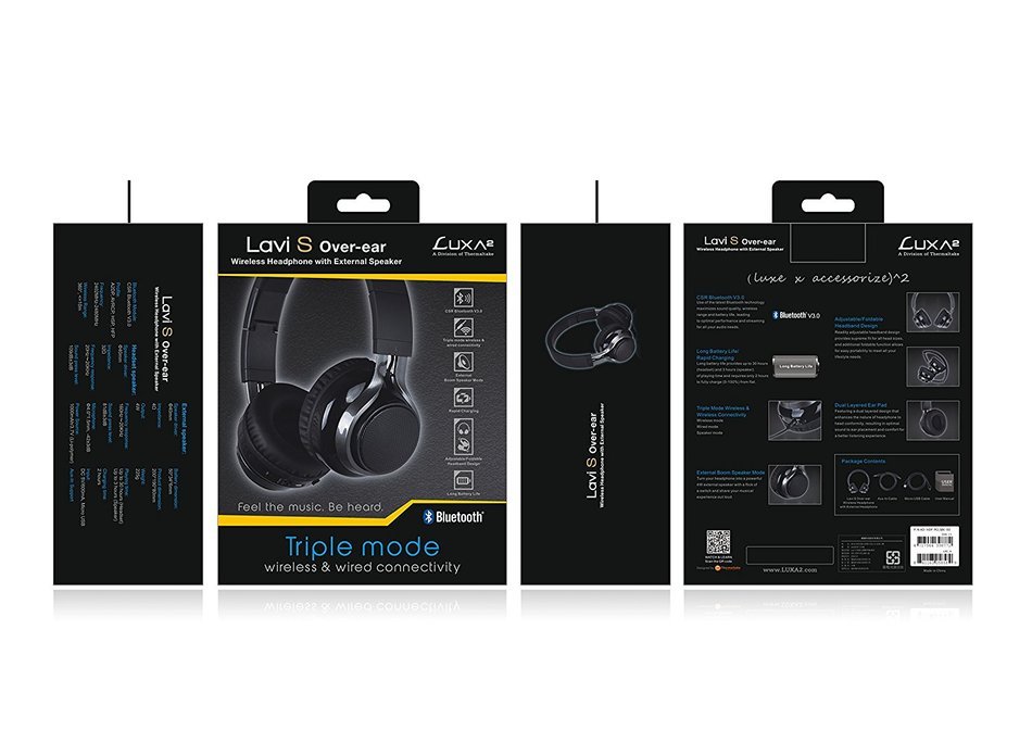 LUXA2 AD-HDP-PCLL-BK-00 Lavi L On-Ear Wireless Headphone, Black N48