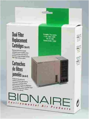 Bionaire 1511D HEPA Dual Filter Replacement Cartridges for F150, F150S, F150W, F155 and FE1560 (Package of 4)