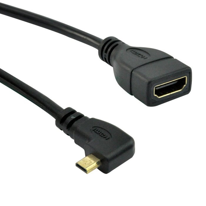 UCEC Down Angle Micro-HDMI to HDMI Cable - Male to Female - Supports Ethernet, 3D and Audio Return N15