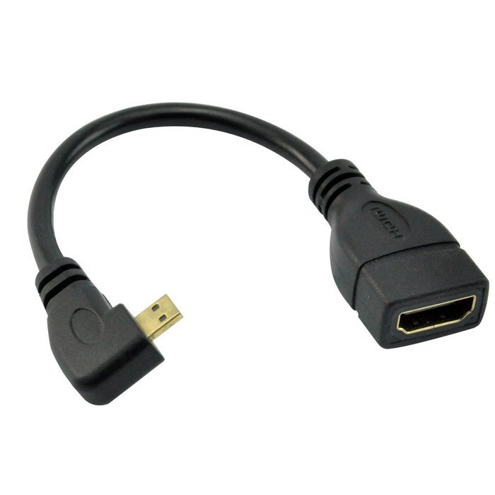 UCEC Down Angle Micro-HDMI to HDMI Cable - Male to Female - Supports Ethernet, 3D and Audio Return N16