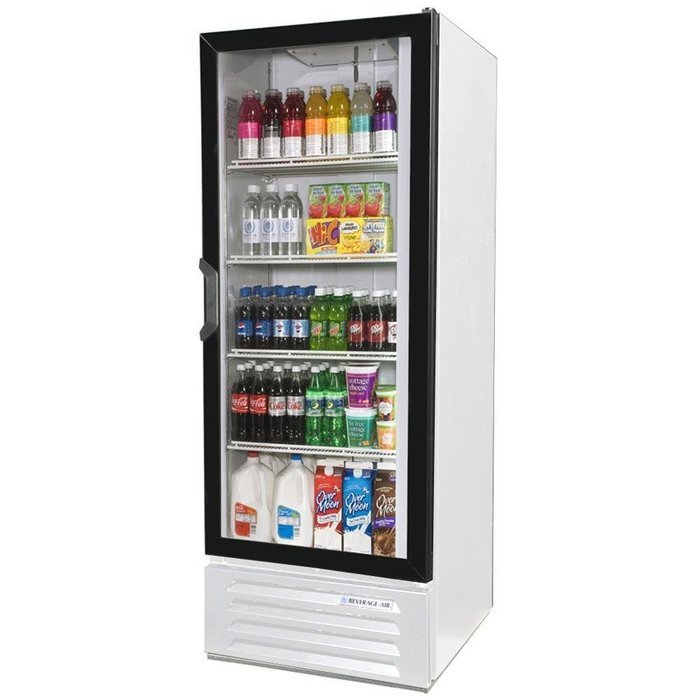 Beverage-Air LV12-1-W-LED LumaVue 24" One Section Refrigerated Glass Door Merchandiser with LED Lighting 12 cu.ft...