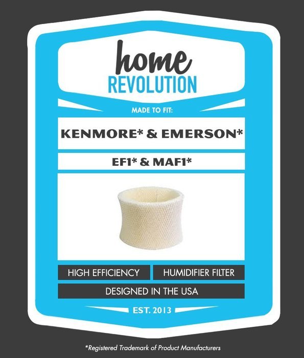 Kenmore EF1 and Emerson MAF1 14906, 42-14906 Comparable Humidifier Wick Filter. Home Revolution Brand replacement.