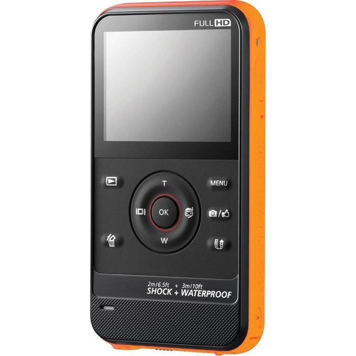 Samsung HMX-W300 Waterproof Pocket HD Digital Video Camcorder, Orange/Black