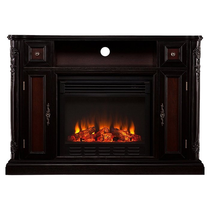 Southern Enterprises Ebony Electric Fireplace Media Console N4
