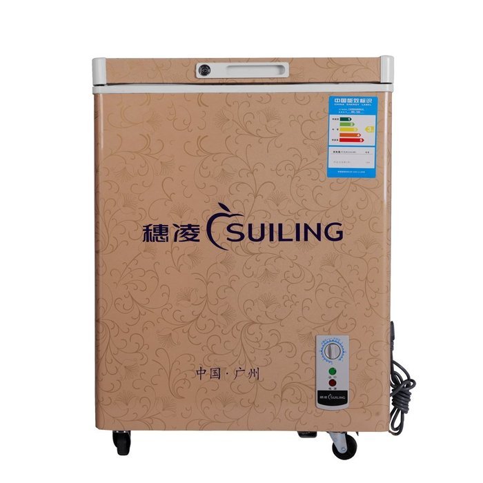 SLBD-100 Top Folding Door Ice Cream Commercial Freezer Beer Soda Beverages Cooler Refrigerator Compact Apartment... N6