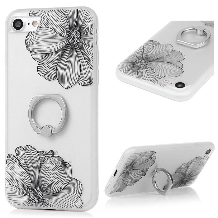 Badalink iPhone 7 Case (4.7") 360 Degree Rotating Ring Holder Kickstand Shockproof Soft TPU Rubber Bumper Frame... N83