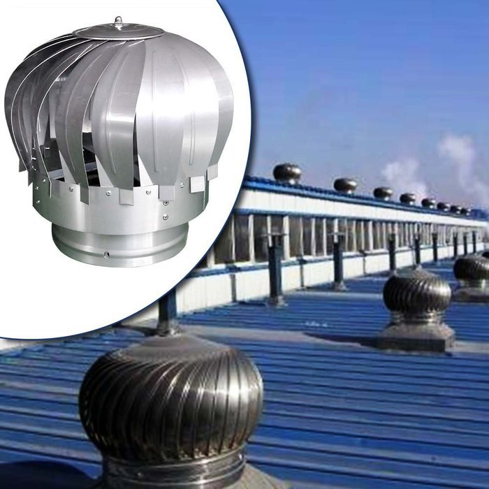 Rotating Chimney Cowl Roof Turbine Ventilator for 8" Vent Pipes N2