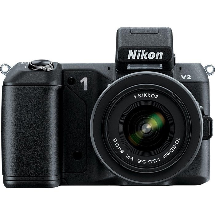 Nikon 1 V2 14.2 MP HD Digital Camera with 10-30mm VR 1 NIKKOR Lens (Black) N6
