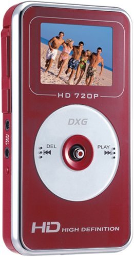 DXG DXG-567VR 5.0 Megapixel High-Definition Pocket Digital Video Camera In Box (Red) (Discontinued by Manufacturer)
