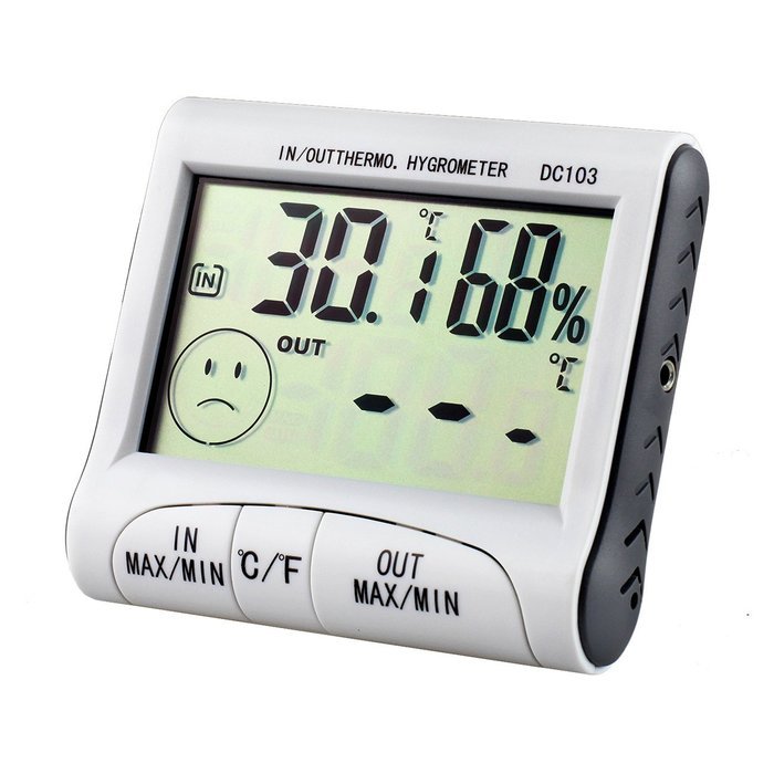 Tera Indoor and Outdoor Digital Thermometer Hygrometer Temperature and Humidity Monitor Gauge with Detector and...