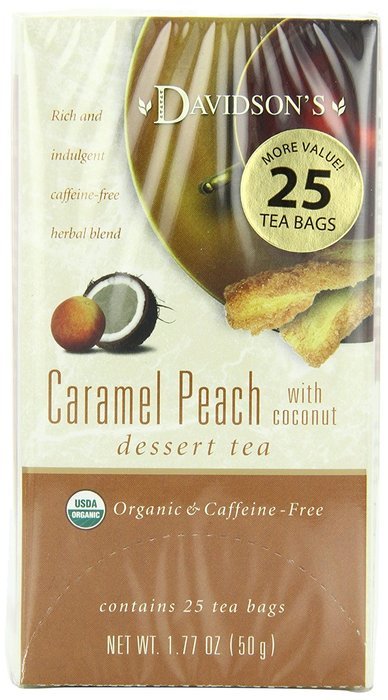 Davidson's Tea Caramel Peach with Coconut, 25 Count Tea Bag