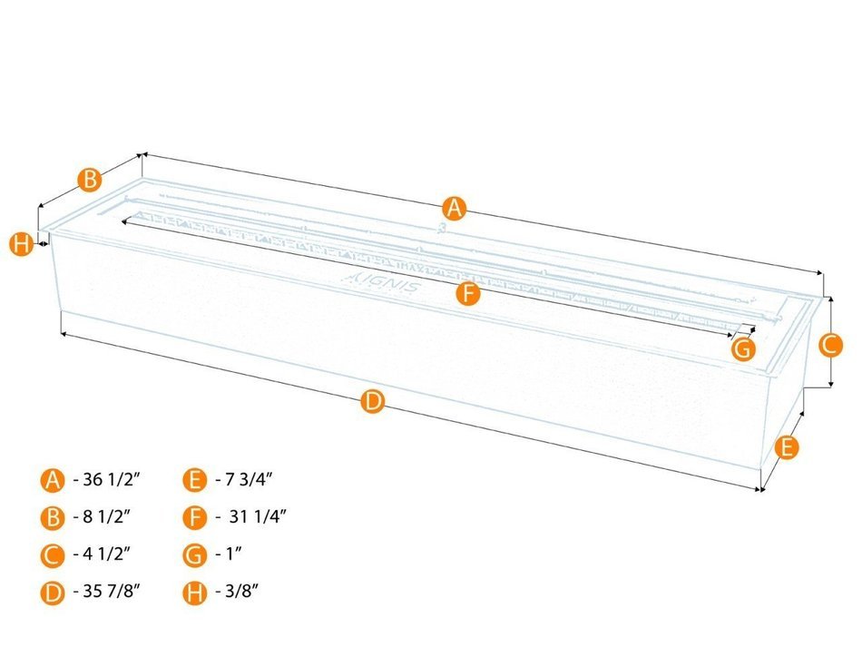Ignis EB3600 Ethanol Fireplace Burner Insert N5