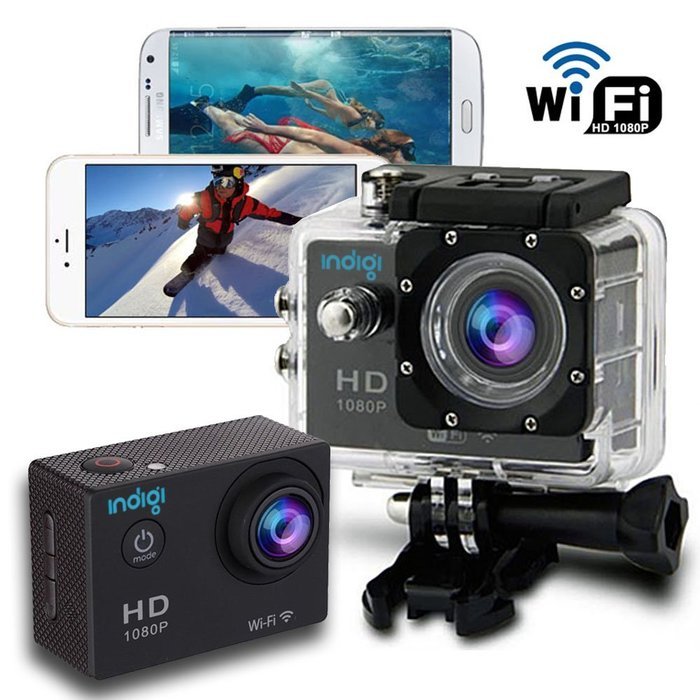 Indigi&reg; Sports DV Action Cam HD 1080p Waterproof Case WiFi Version iSmart DV App Available to Download Free From...