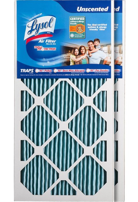 Lysol Triple Protection Furnace/AC Air Filter, 12" x 24" x 1", 2-Pack N7