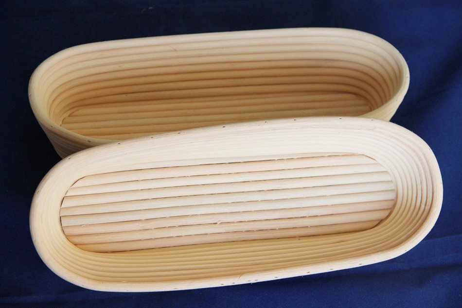 2 Piece 14" (35CM) Long Bread Proofing Banneton Basket,Oval Proofing Basket