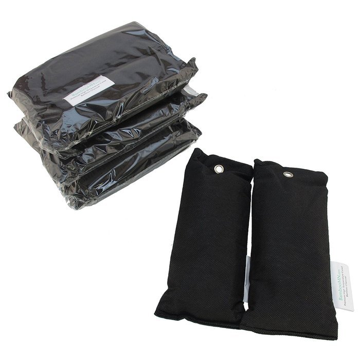 BambooMN - Bamboo Charcoal/Activated Carbon Air Purifying Bags/Freshening Odor Absober - Black - 4 Pairs (8 pcs... N3