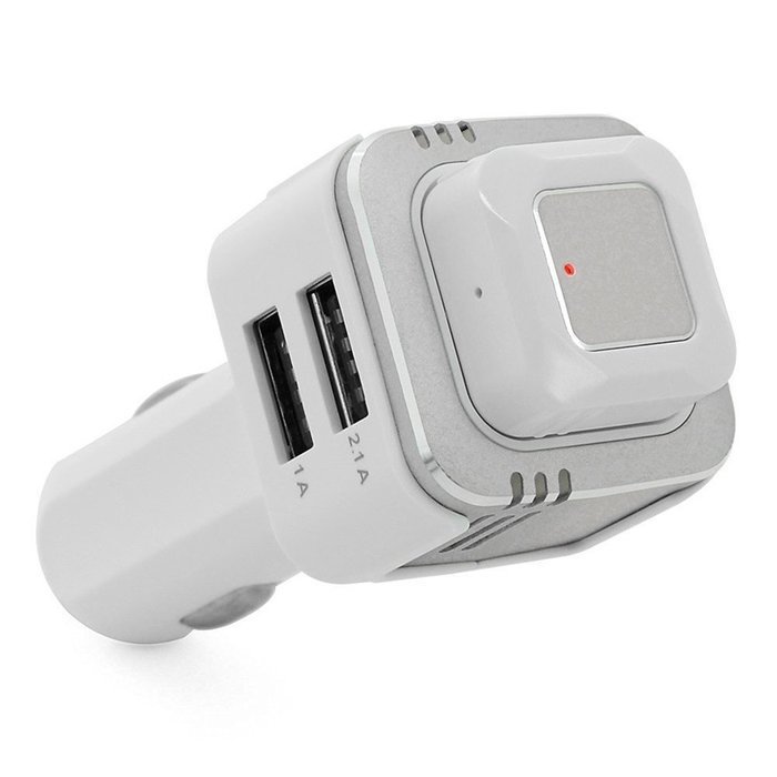 ATD Wireless Bluetooth Headset Car Dual USB Charger Anion Air Purification Oxygen Bar Humidifier(Silver)