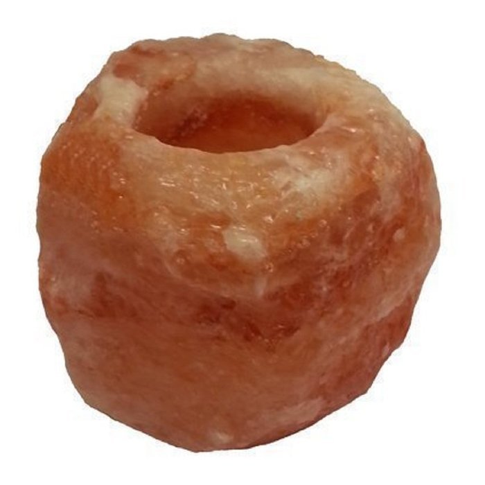 Himalayan Salt Double Candle Holder (2 holes; 5.5 x 2.5 x 2.1 inches) N2