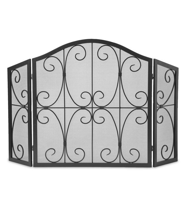 Crest Tri-Fold Fire Screen, in Copper Finish