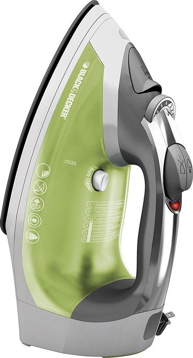 Black & Decker ICR06X Xpress Steam Cord Reel Iron, Grey/Green N2