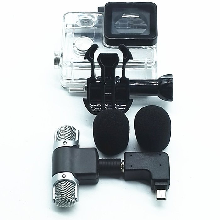 XixiHaha 3.5 mm mic Adapter Microphone accessories with Side Open Case Apply to Gopro Hero3/3+/4 and Digital Cameras N3