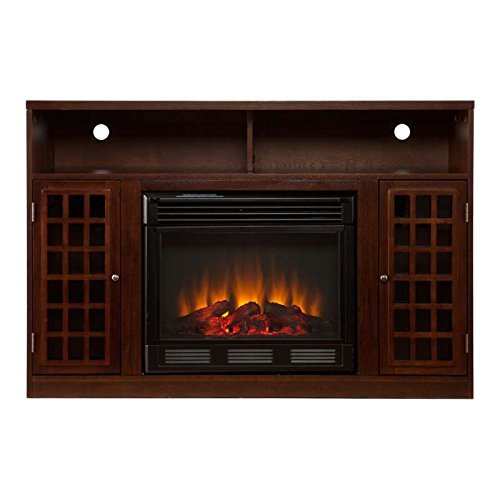 Espresso Media Tv Stand Console Electric Fireplace Mantle N3