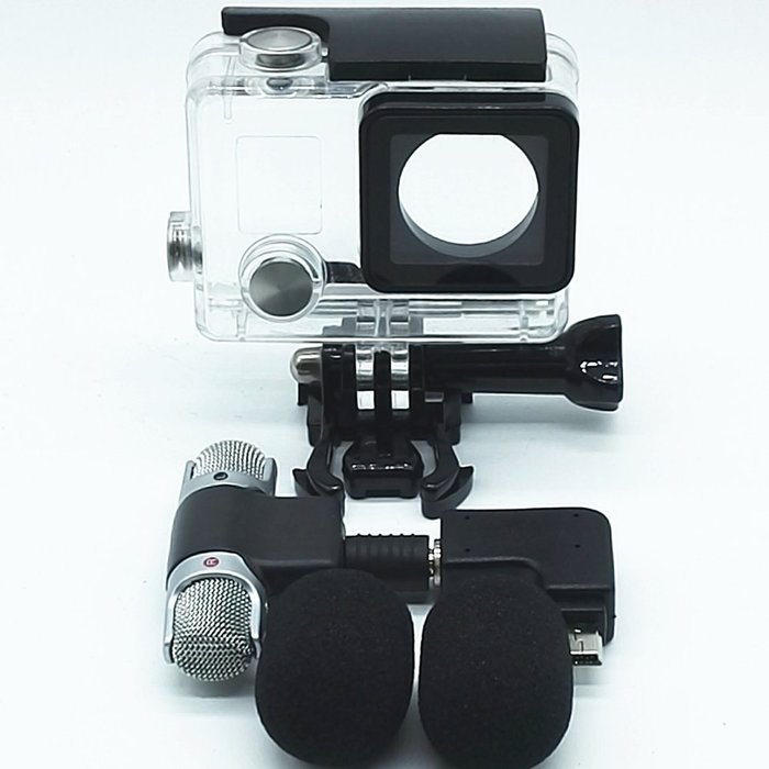 XixiHaha 3.5 mm mic Adapter Microphone accessories with Side Open Case Apply to Gopro Hero3/3+/4 and Digital Cameras N6