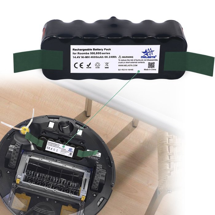 MELASTA New Version 4600mAh 14.4V Ni-NH Replacement Battery for iRobot Roomba R3 500, 600, 700 & 800 series 510... N5