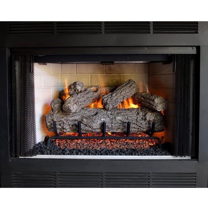 Peterson Real Fyre 36-inch Rustic Oak Outdoor Log Set With Vented Propane Stainless G45 Burner - Manual Safety... N4