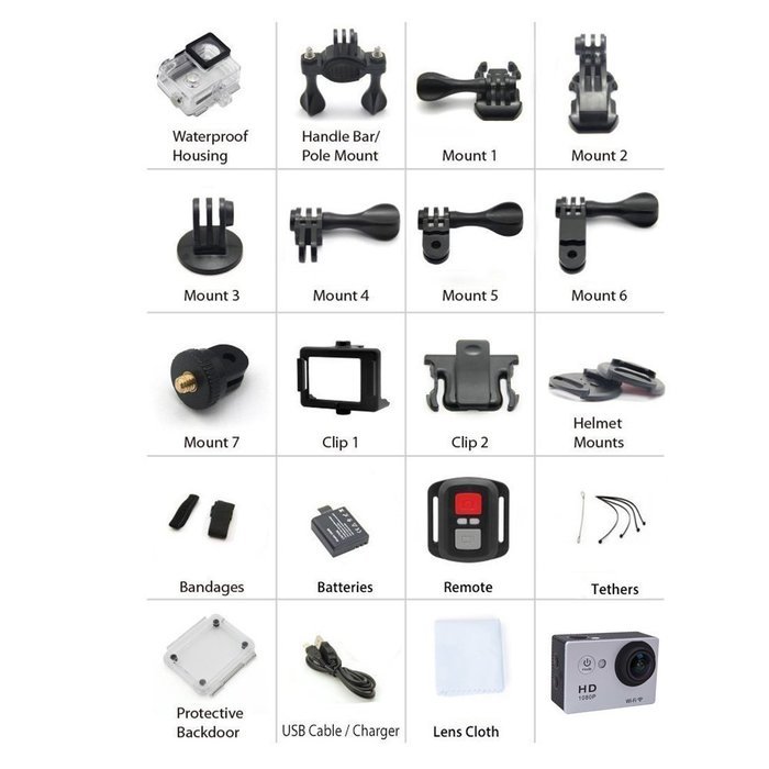 4K Ultra HD Wifi & HDMI Action Sports Camera Sport DV Dual LCD Screens & Waterproof Wrist Remote-Wifi Cam DV-Wrist... N19