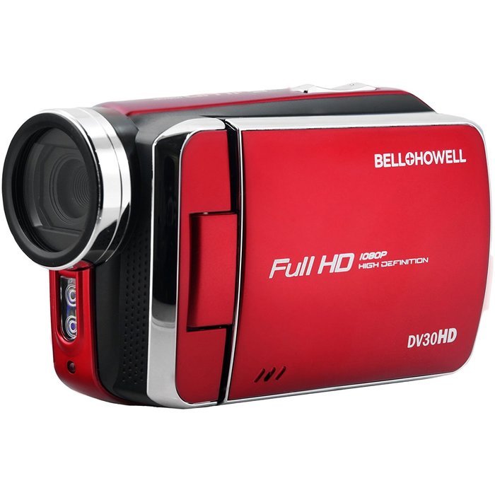Bell & Howell DV30HD 1080p HD Video Camera Camcorder (Red) with 16GB Card + Case + Flex Tripod + Kit N4