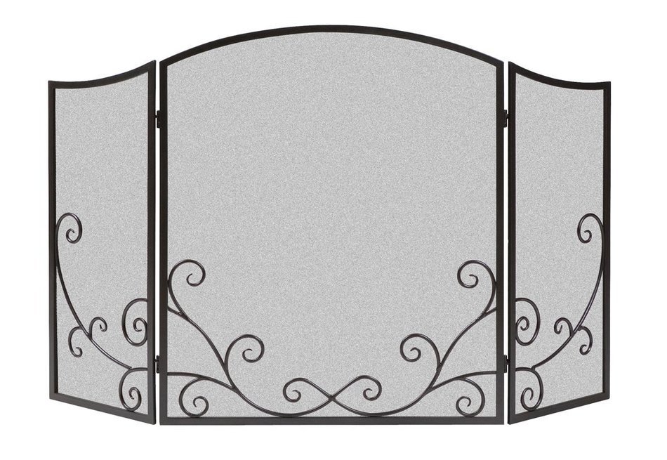 Panacea Products 15981 3-Panel Flourishing Scrolls Screen for Fireplace