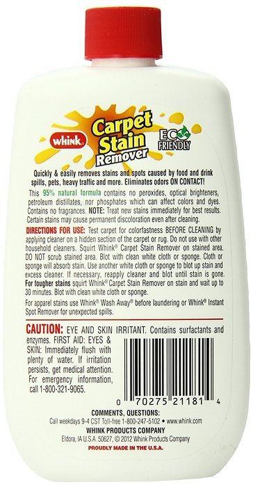 Whink Carpet Stain Remover, 10-Ounce Bottle (Pack of 6) N3