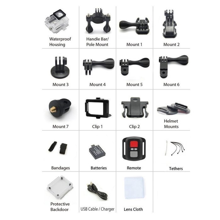 4K Ultra HD Wifi & HDMI Action Sports Camera Sport DV Dual LCD Screens & Waterproof Wrist Remote-Wifi Cam DV-Wrist... N20
