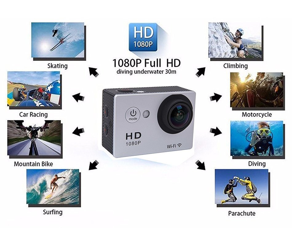 4K Ultra HD Wifi & HDMI Action Sports Camera Sport DV Dual LCD Screens & Waterproof Wrist Remote-Wifi Cam DV-Wrist... N23